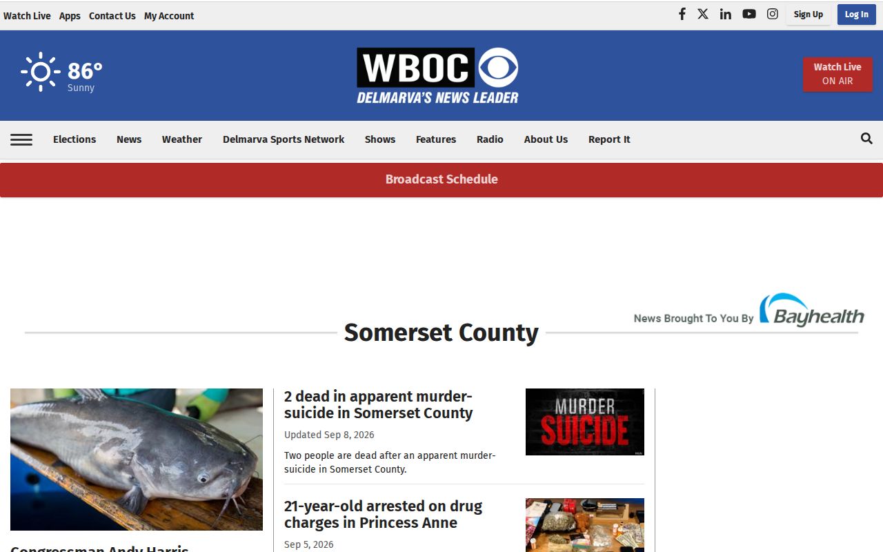 WBOC Somerset local news section