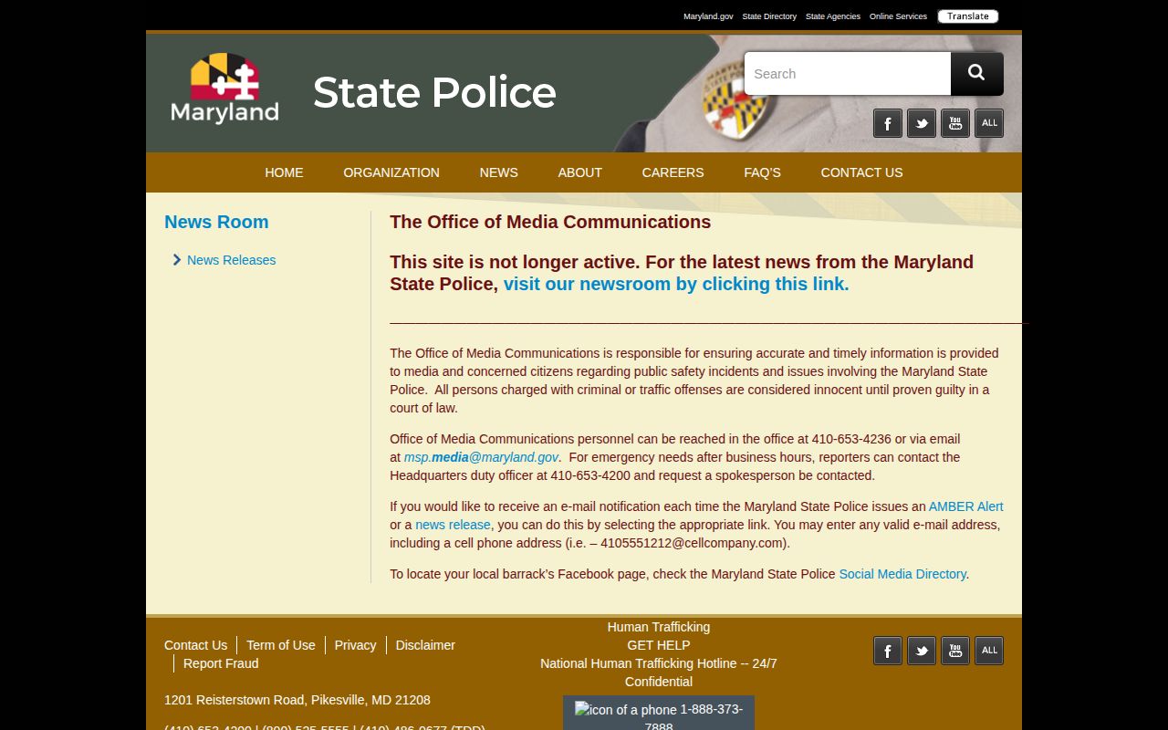 Somerset County arrest reports in Maryland State Police newsroom